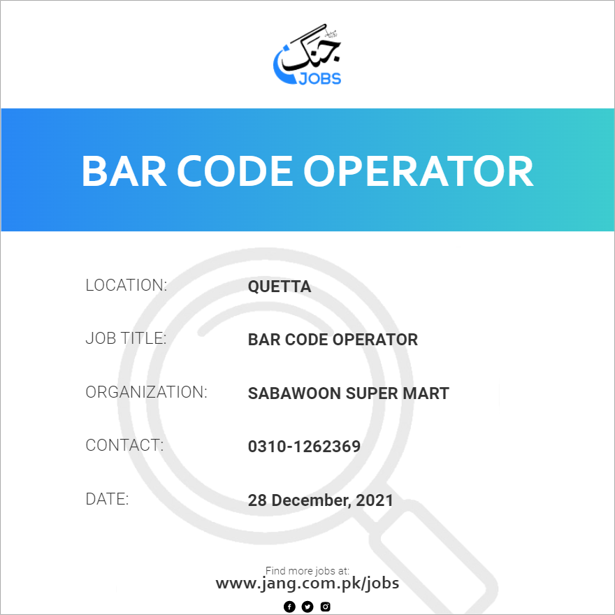 Bar Code Operator
