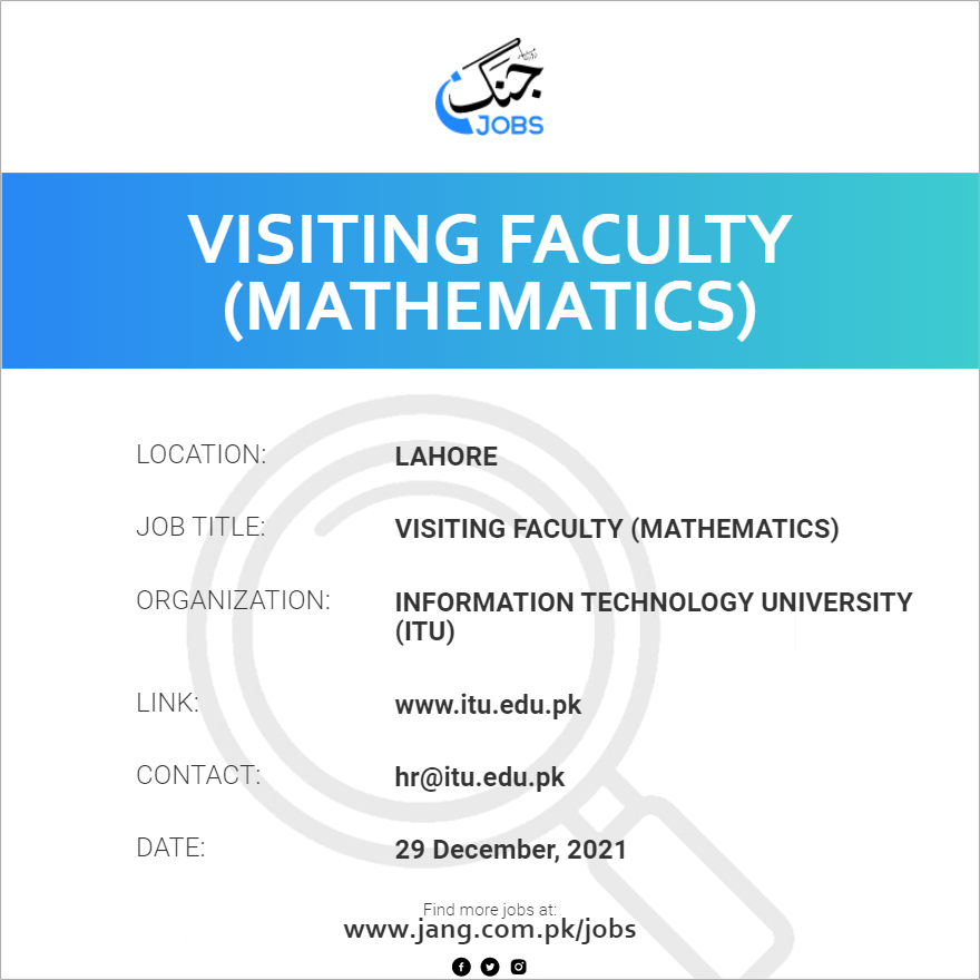 Visiting Faculty (Mathematics)