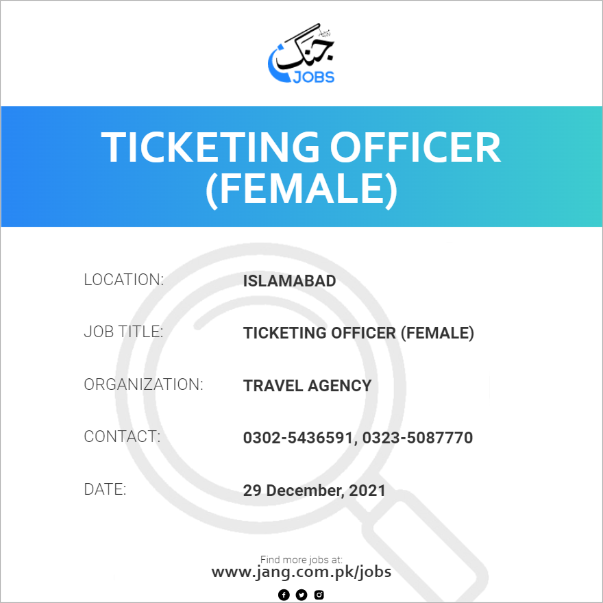 Ticketing Officer (Female)