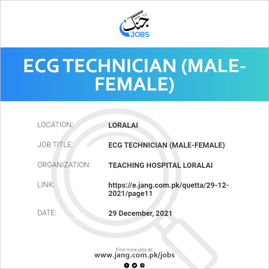 ECG Technician (Male-Female)