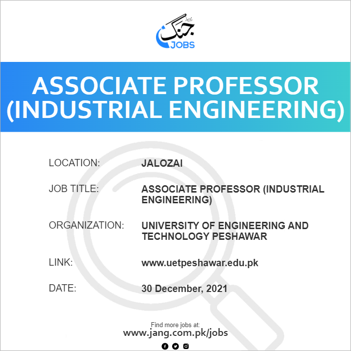 Associate Professor (Industrial Engineering) 