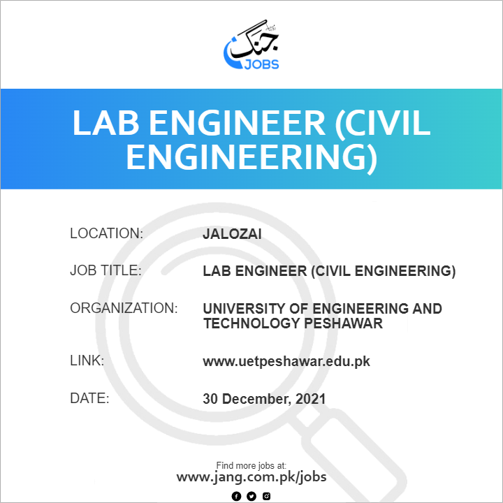 Lab Engineer (Civil Engineering) 