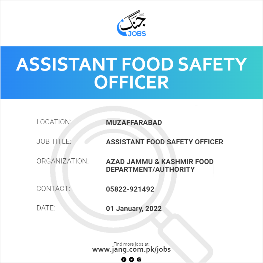 Assistant Food Safety Officer