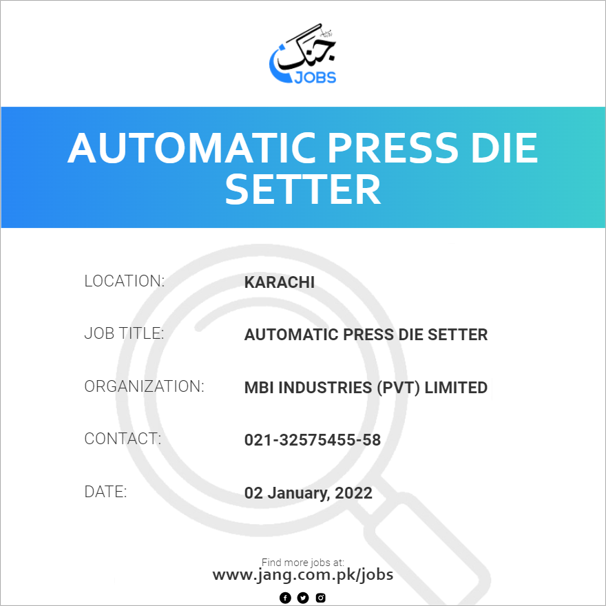 Automatic Press Die Setter