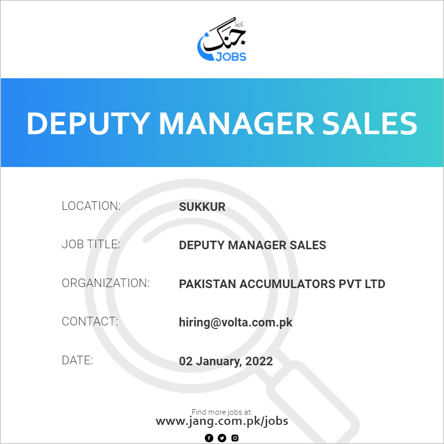 Deputy Manager Sales