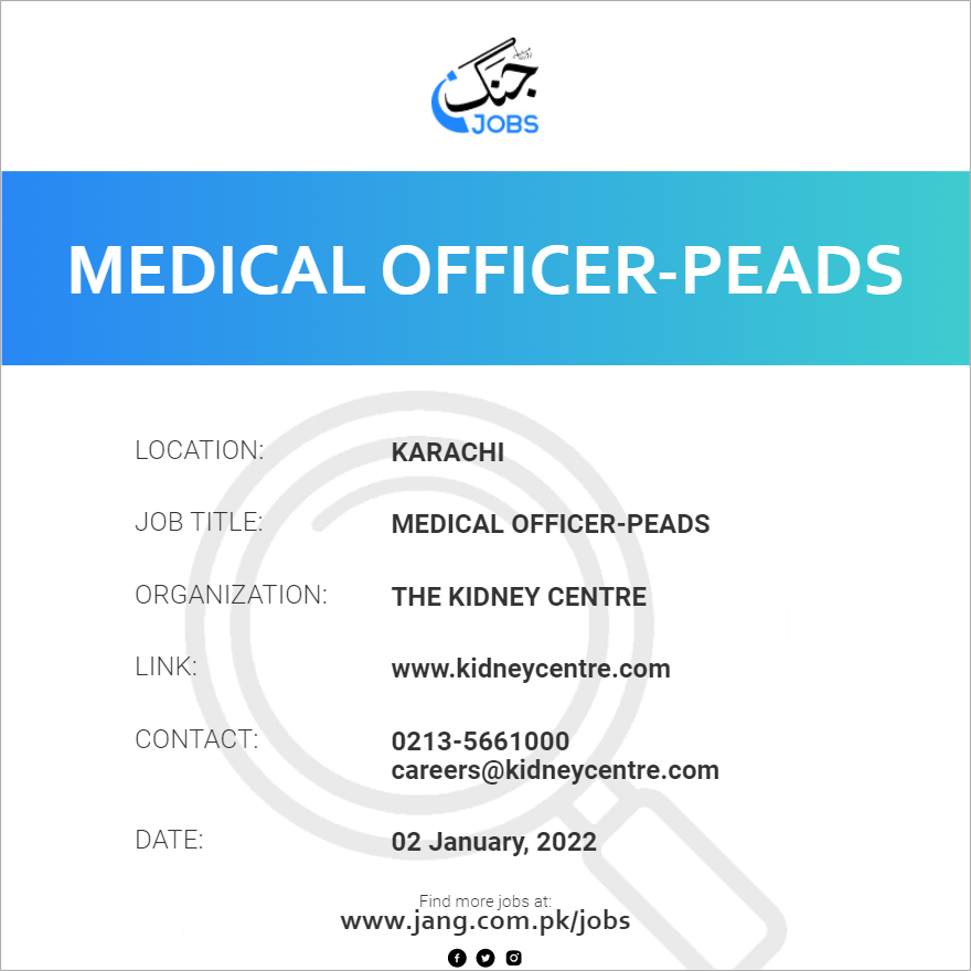 Medical Officer-PEADS