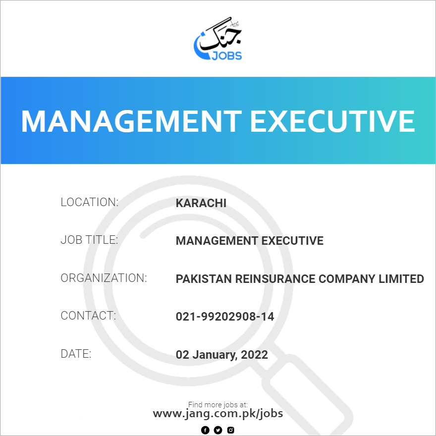 management-executive-job-pakistan-reinsurance-company-limited-jobs