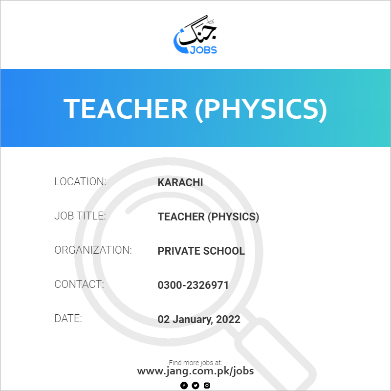 Teacher (Physics)