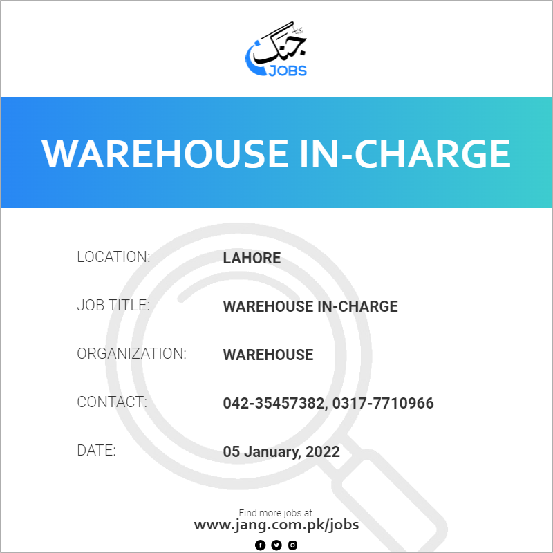 Warehouse In-Charge