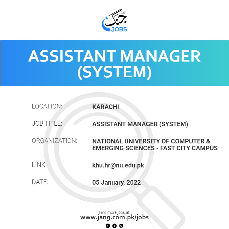 Assistant Manager (System) 