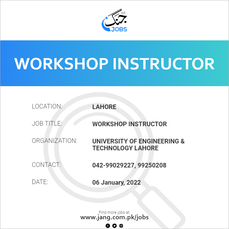 Workshop Instructor