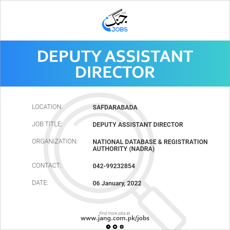 deputy-assistant-director-job-national-database-registration