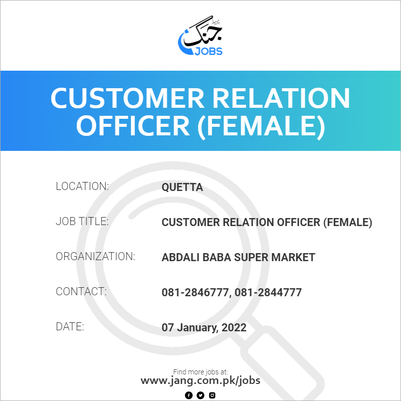 Customer Relation Officer (Female)