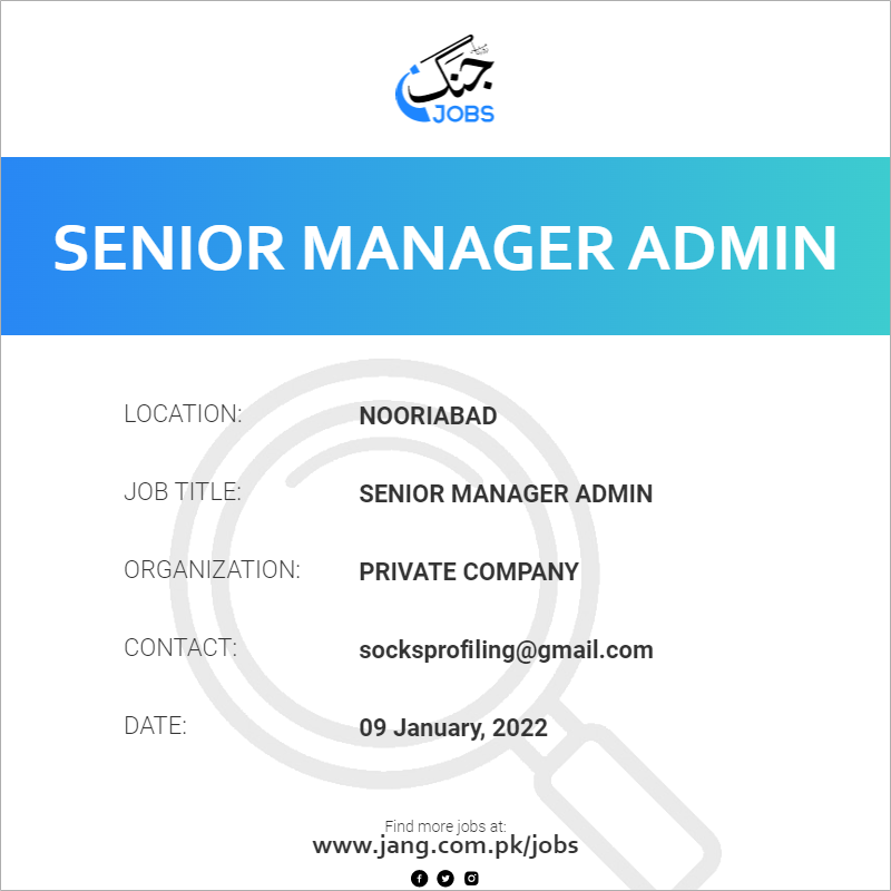Senior Manager Admin