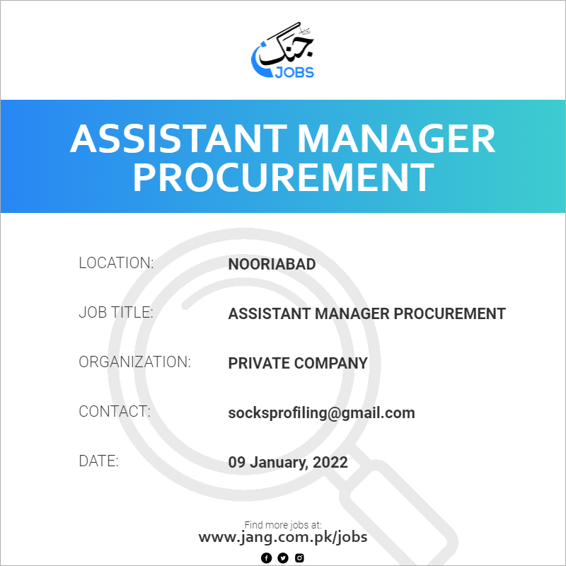 Assistant Manager Procurement