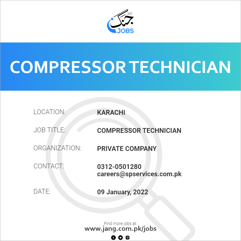 compressor-technician-job-private-company-jobs-in-karachi-33200