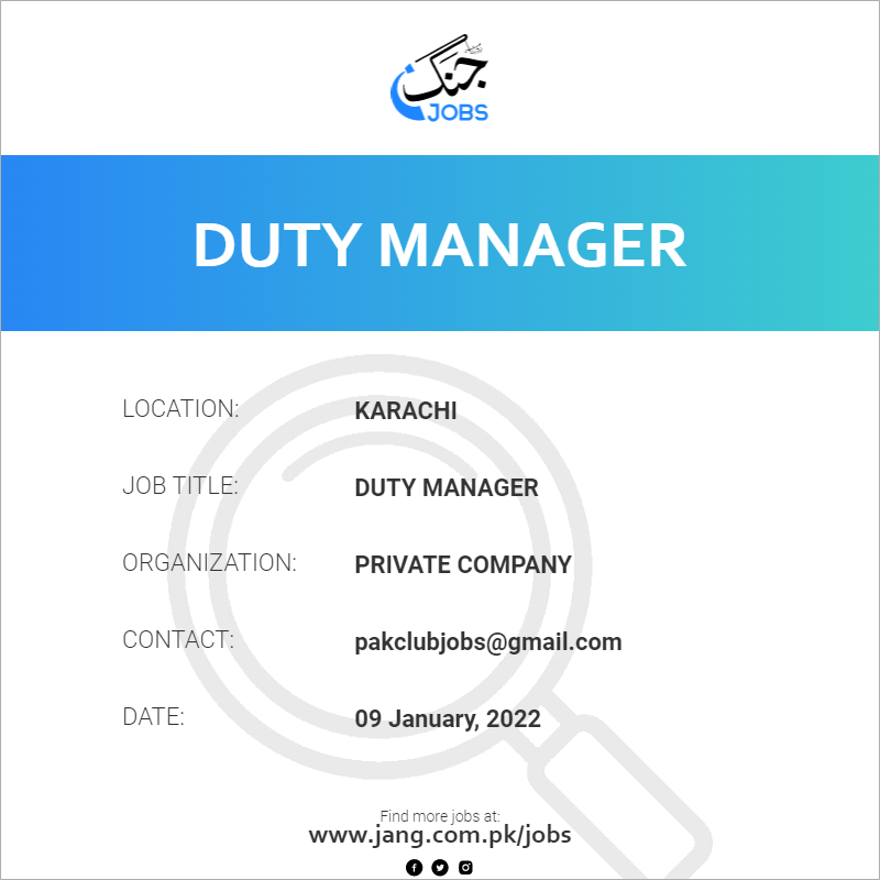 Duty Manager