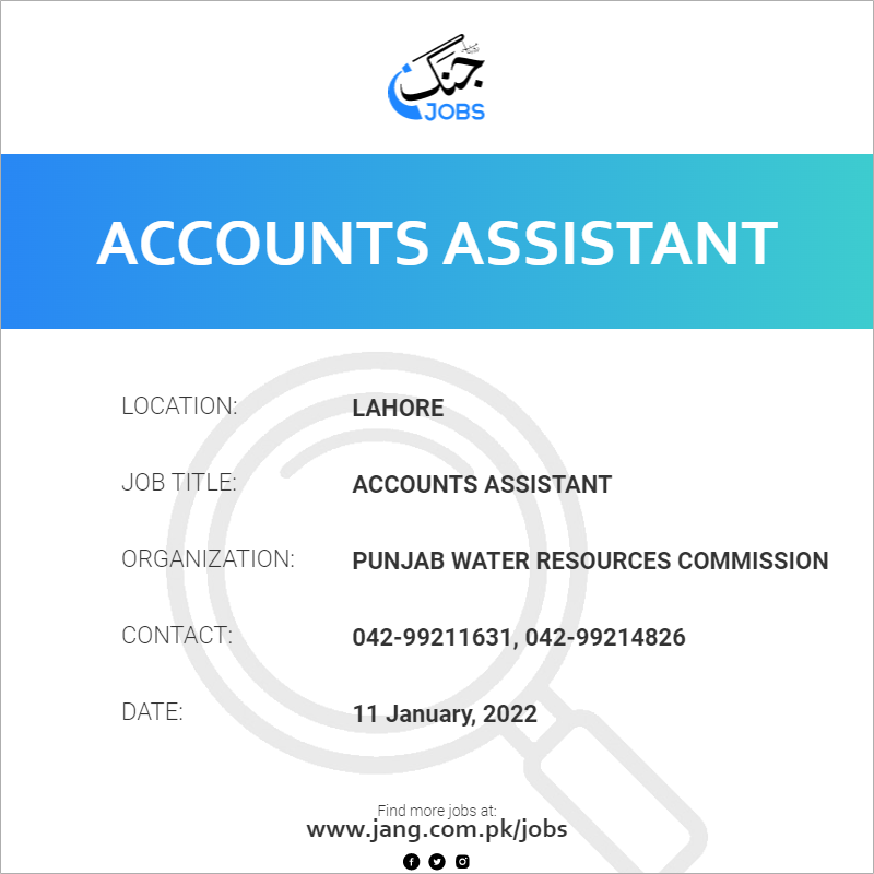 accounts-assistant-job-punjab-water-resources-commission-jobs-in