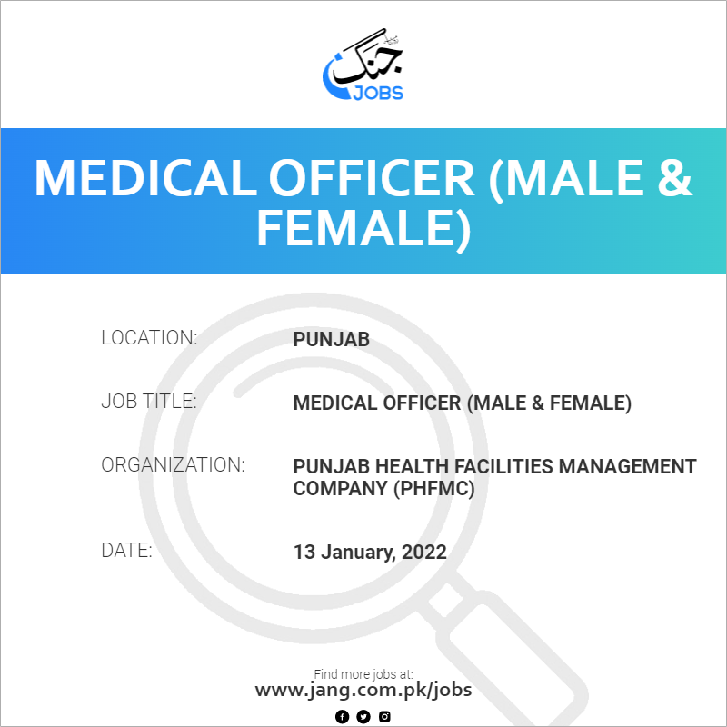 Medical Officer (Male & Female)