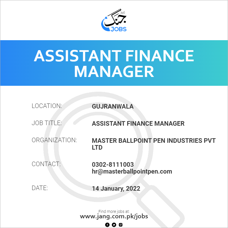 Assistant Finance Manager