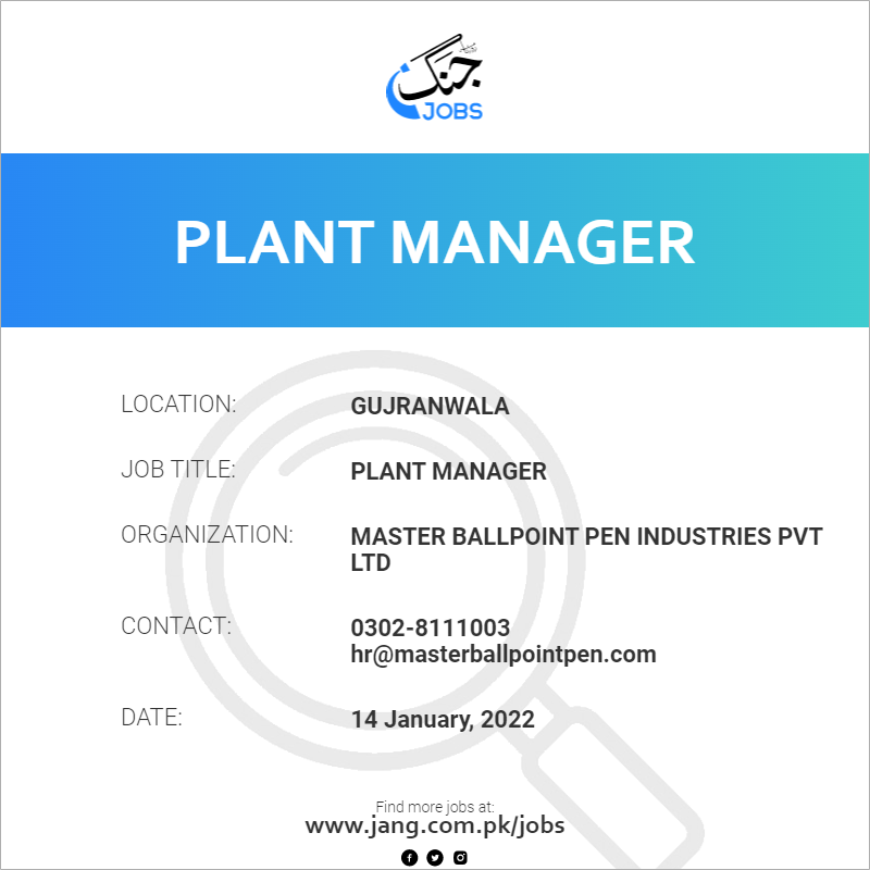 Plant Manager