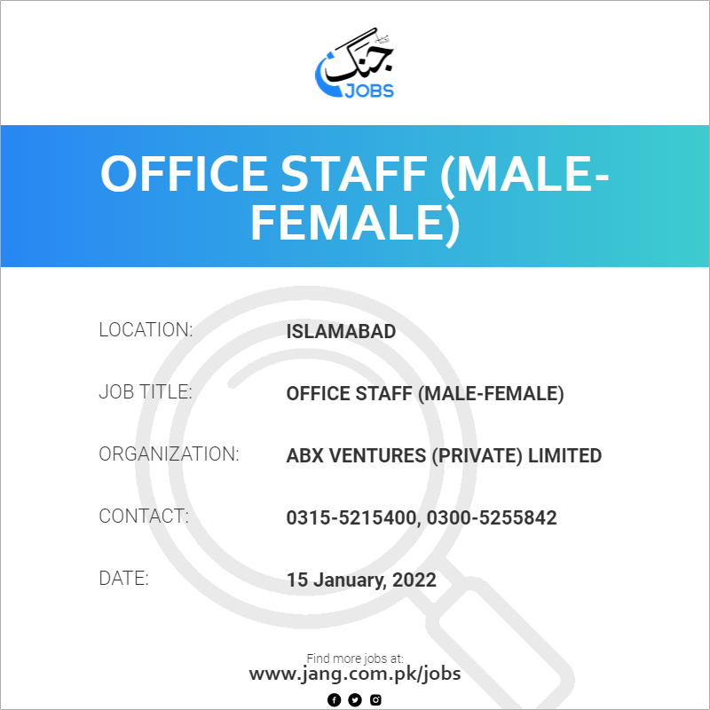 Office Staff (Male-Female)