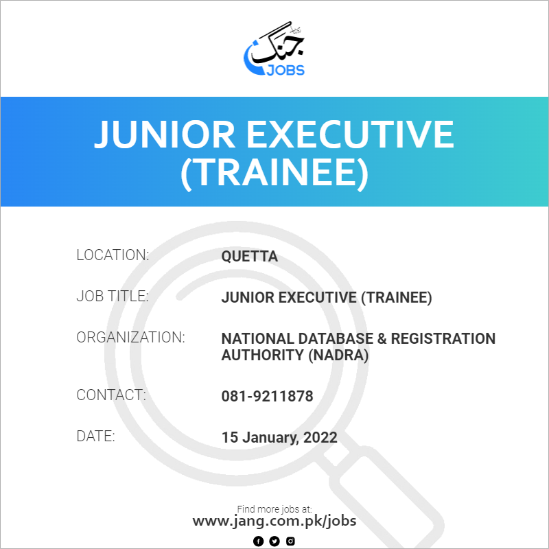 junior-executive-trainee-job-national-database-registration