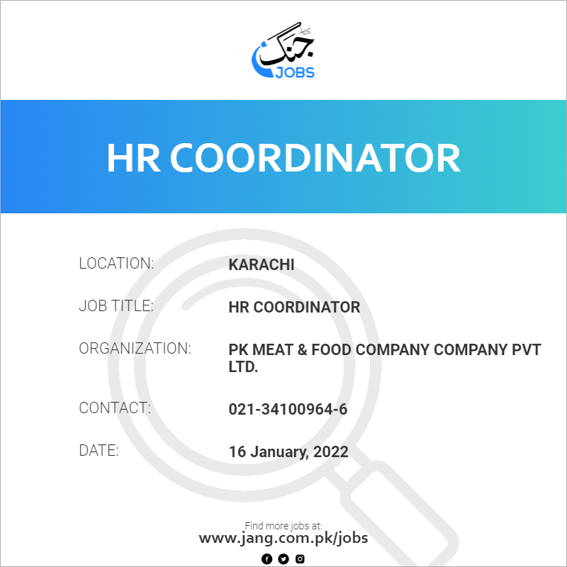 hr-coordinator-job-pk-meat-food-company-company-pvt-ltd-jobs-in