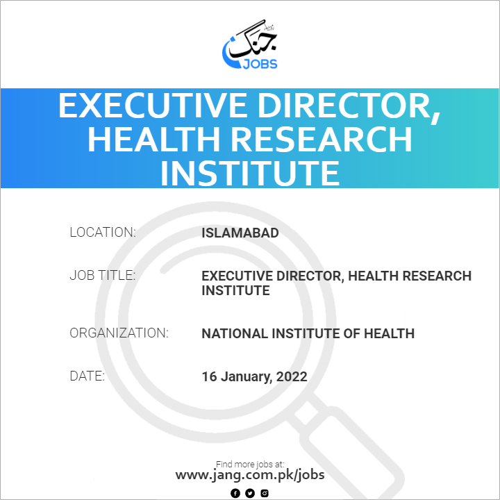 Executive Director, Health Research Institute