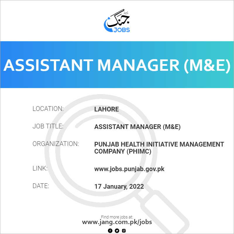 Assistant Manager (M&E)