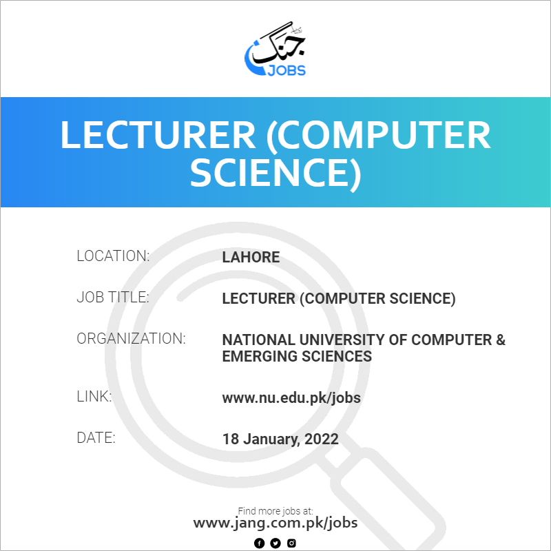 Lecturer (Computer Science)