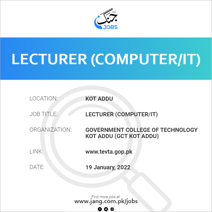 Lecturer (Computer/IT)