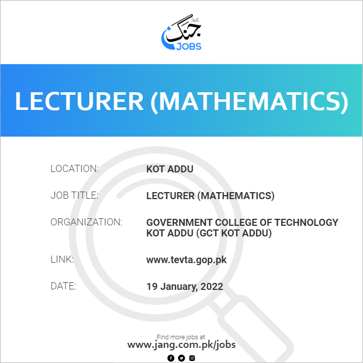 Lecturer (Mathematics)