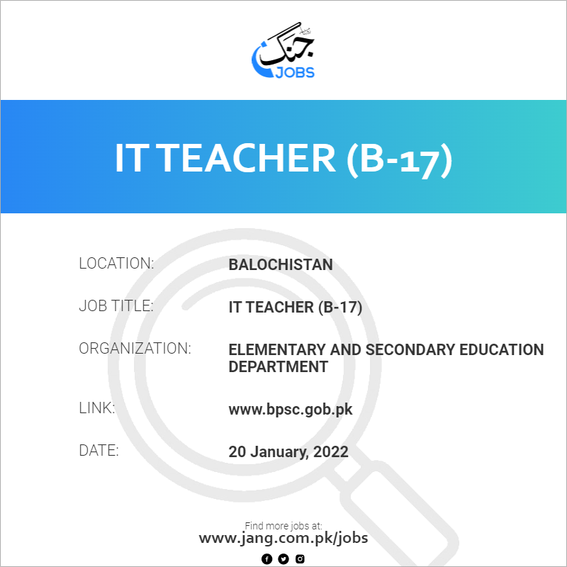 IT Teacher (B-17)