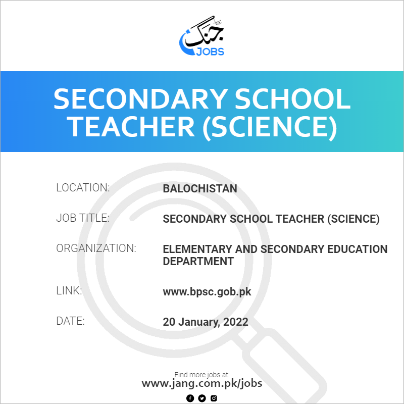 Secondary School Teacher (Science)