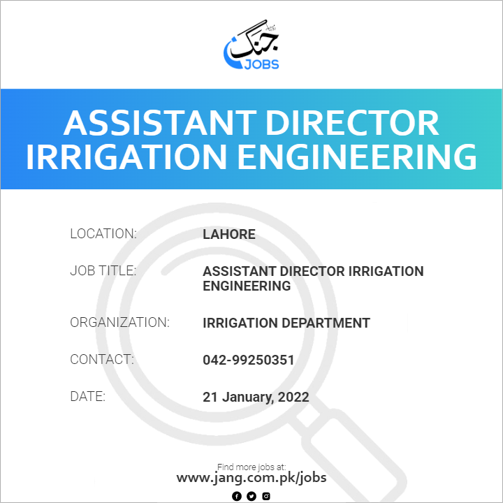 Assistant Director Irrigation Engineering