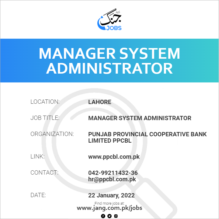 Manager System Administrator