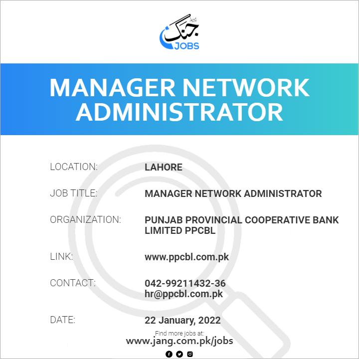 Manager Network Administrator
