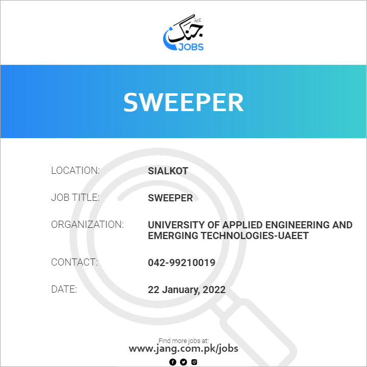 Sweeper Job University Of Applied Engineering And Emerging