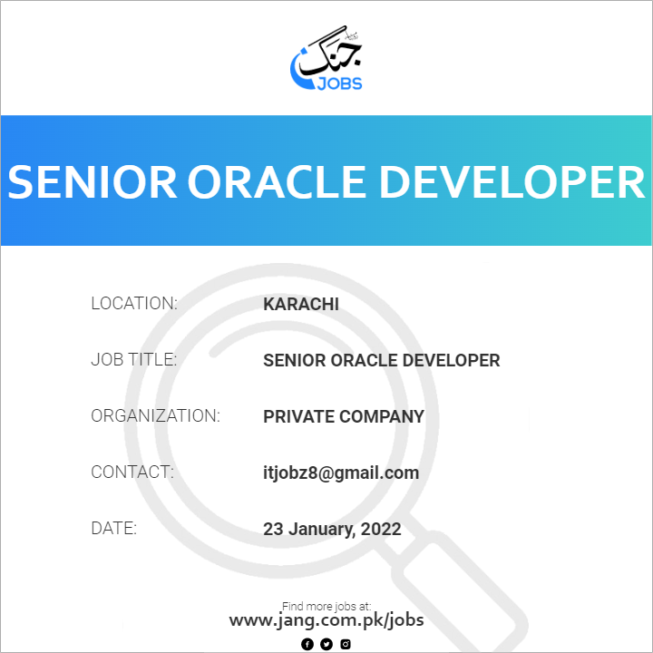 Senior oracle developer что это