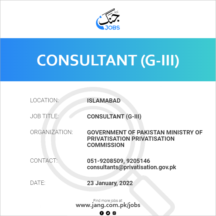 Consultant (G-III)