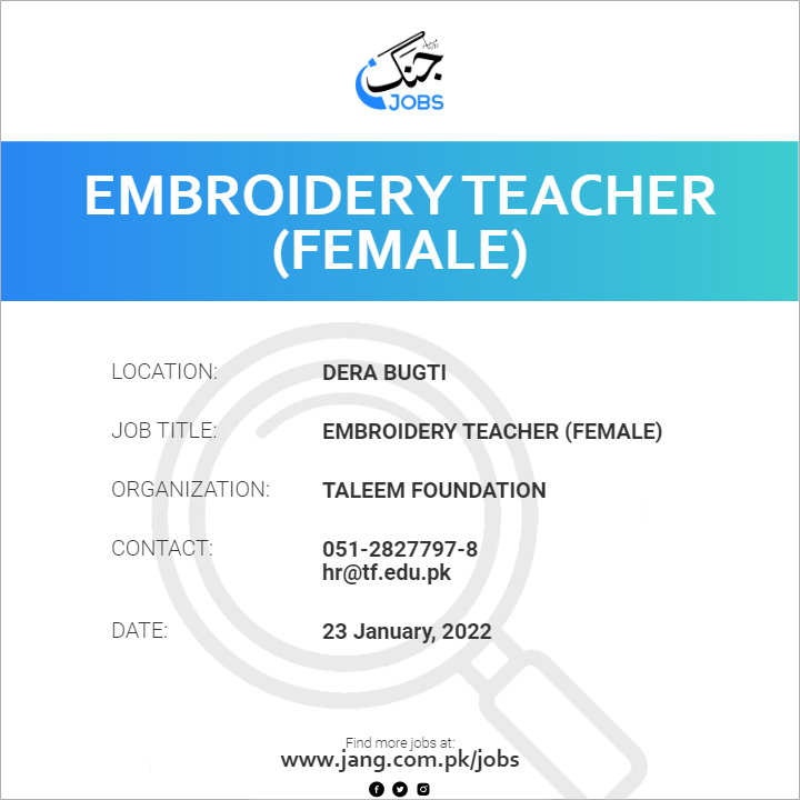 Embroidery Teacher (Female)