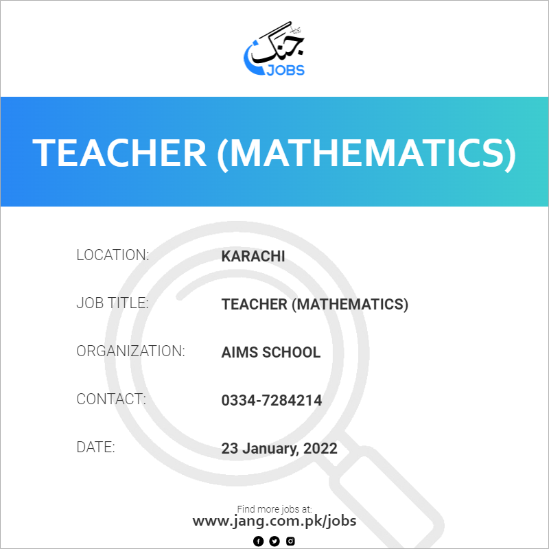 Teacher (Mathematics) 