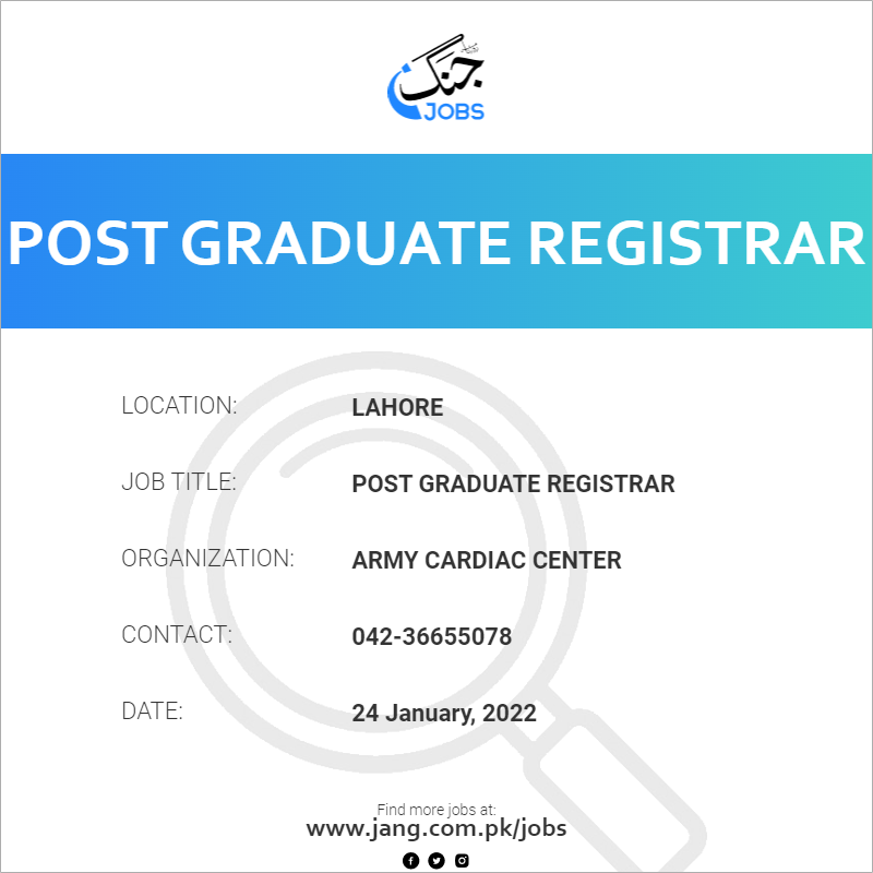 Post Graduate Registrar 