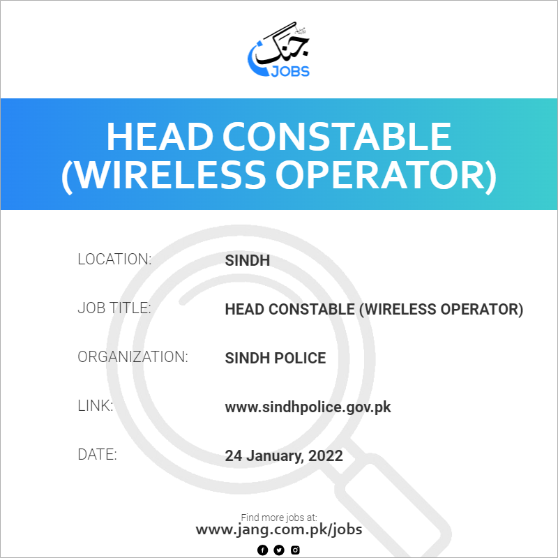 Head Constable (Wireless Operator) 