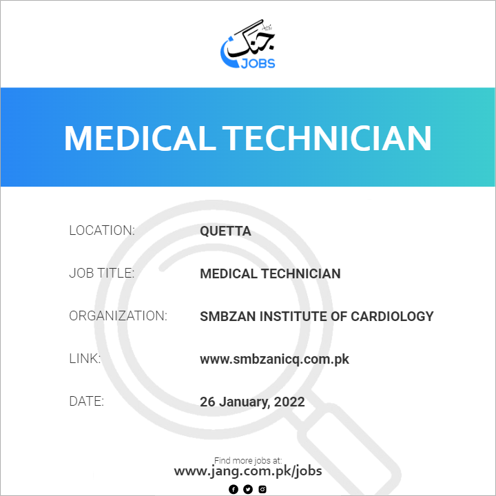 medical-technician-job-smbzan-institute-of-cardiology-jobs-in