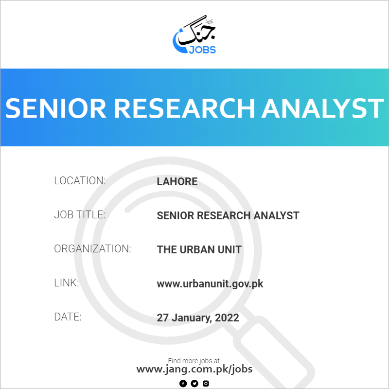 Senior Research Analyst 