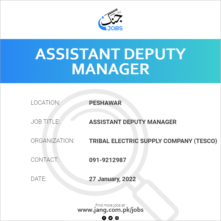 Assistant Deputy Manager