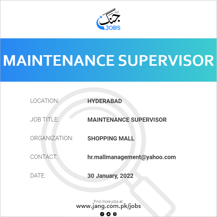 Maintenance Supervisor