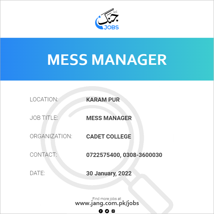 Mess Manager